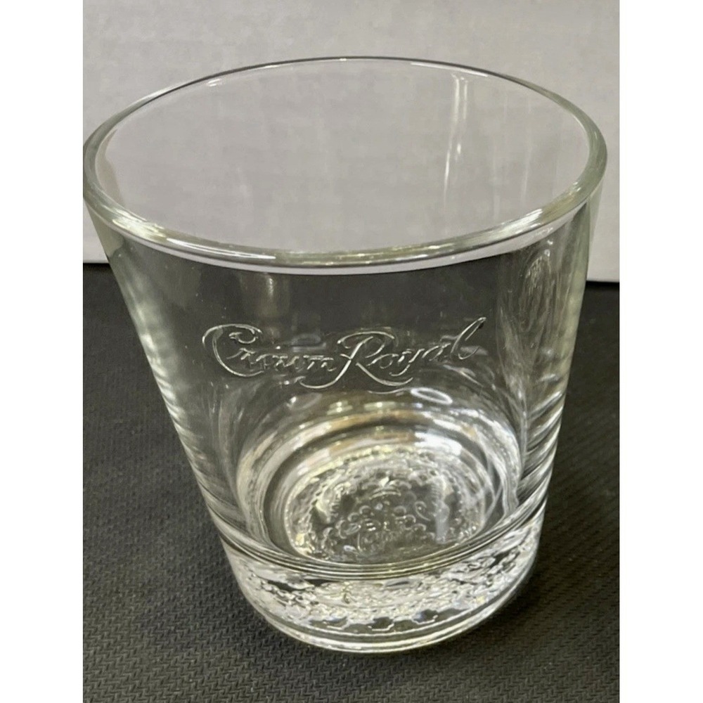Crown Royal Flared Whisky Tumbler Glass with Clear Embossed‎ Logo